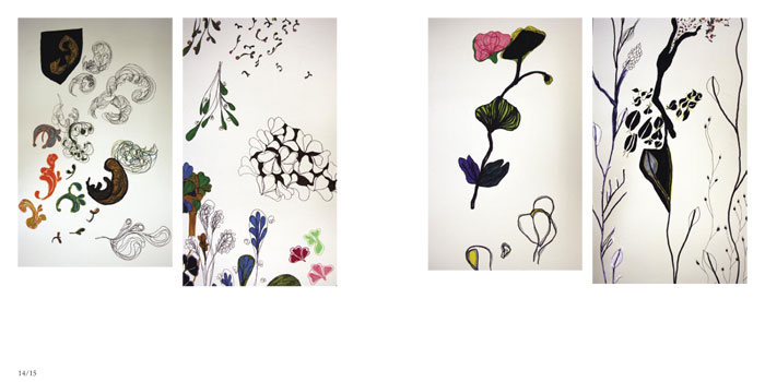 Documentation of wallpaper drawing, Felt pen and ink on lining paper, December 2005