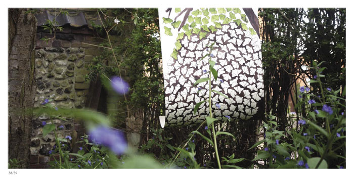 *Wallpaper, Ink on lining paper, Private garden, Norwich, May 2006